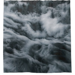 Grey clouds painting shower curtain