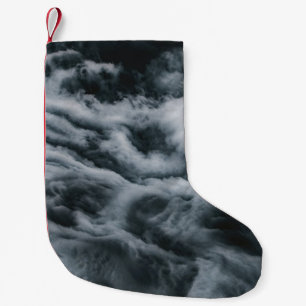 Grey clouds painting small christmas stocking