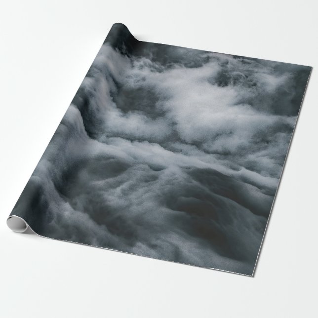 Grey clouds painting wrapping paper (Unrolled)