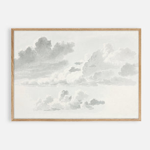 Grey Clouds, vintage oil  Poster