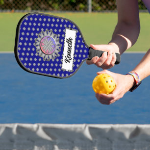 Grey Clover Ribbon by Kenneth Yoncich Pickleball Paddle