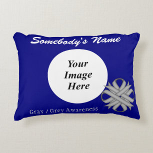 Grey Clover Ribbon Template  by Kenneth Yoncich Decorative Cushion