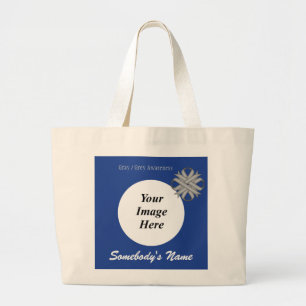 Grey Clover Ribbon Template by Kenneth Yoncich Large Tote Bag