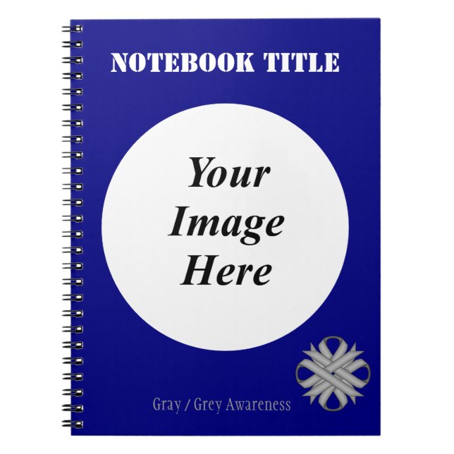Grey Clover Ribbon Template by Kenneth Yoncich Notebook (Front)