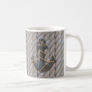 grey coastal beach rope nautical anchor coffee mug