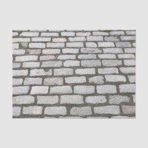 Grey Cobblestone Stone Brick Walkway Pattern Print Tissue Paper