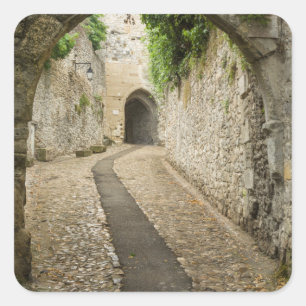 Grey Cobblestone street, France Square Sticker