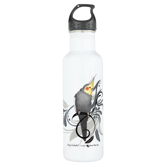 Grey Cockatiel 710 Ml Water Bottle (Front)