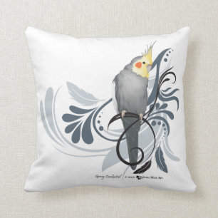 Grey Cockatiel Cushion