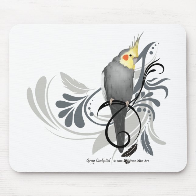 Grey Cockatiel Mouse Mat (Front)