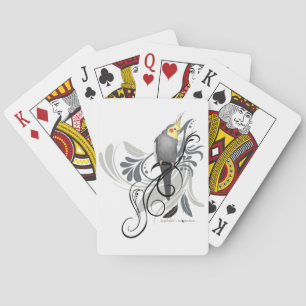 Grey Cockatiel Playing Cards