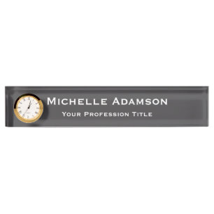 Grey Color Professional Plain Modern Nameplate
