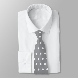 Grey Color with Classic Polka Dots Tie