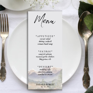 Grey Colorado Rocky Mountain Wedding Reception Menu