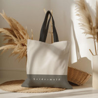 Grey Colour Block Personalised Tote Bag
