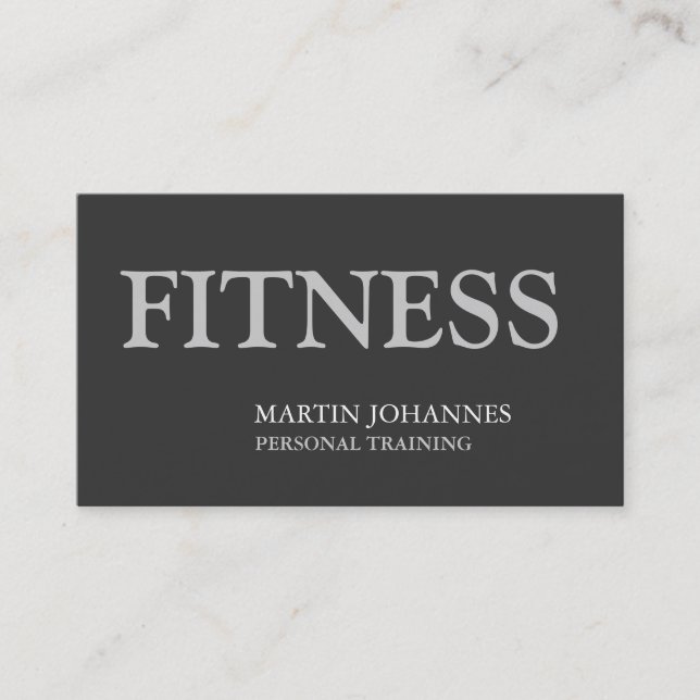 Grey Colour Personal Trainer Business Card (Front)