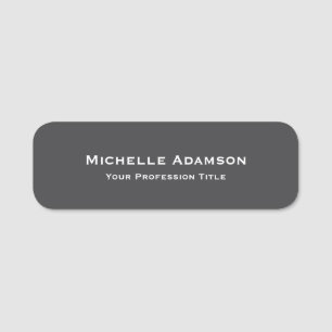 Grey Colour Professional Plain Modern Name Tag