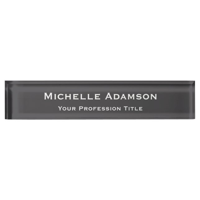 Grey Colour Professional Plain Modern Nameplate (Front)