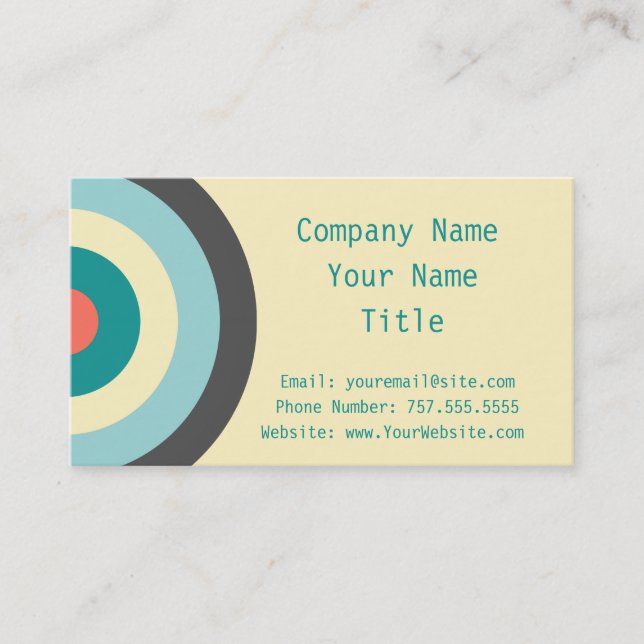 Grey Combination Bullseye by Shirley Taylor Business Card (Front)