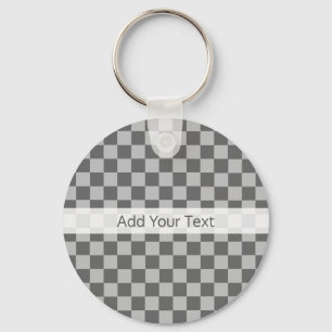Grey Combination Chequerboard by Shirley Taylor Key Ring