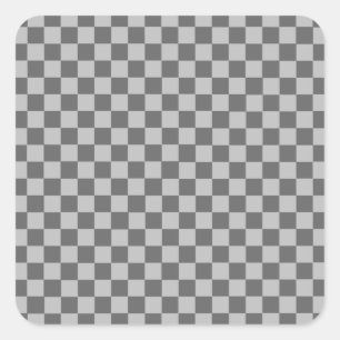 Grey Combination Chequerboard by Shirley Taylor Square Sticker