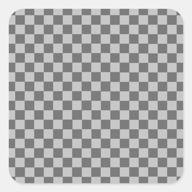 Grey Combination Chequerboard by Shirley Taylor Square Sticker (Front)