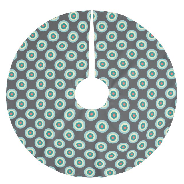 Grey Combination Circles by Shirley Taylor Brushed Polyester Tree Skirt (Front)
