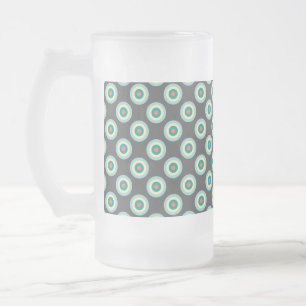 Grey Combination Circles by Shirley Taylor Frosted Glass Beer Mug