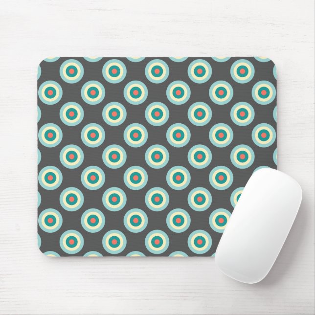 Grey Combination Circles by Shirley Taylor Mouse Mat (With Mouse)
