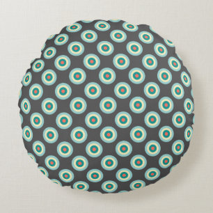Grey Combination Circles by Shirley Taylor Round Cushion