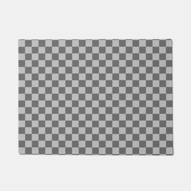 Grey Combination Classic Checkerboard by STaylor Doormat (Front)