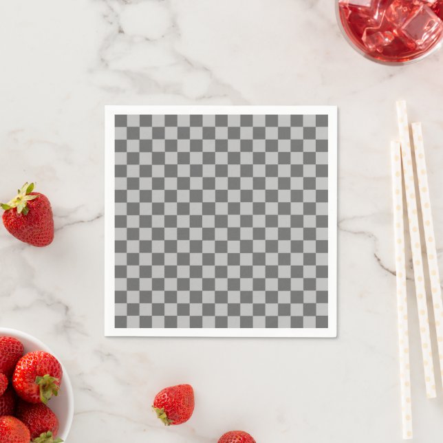 Grey Combination Classic Checkerboard by STaylor Napkin (Insitu)