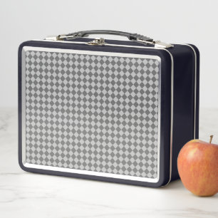 Grey Combination Diamond Pattern by STaylor Metal Lunch Box