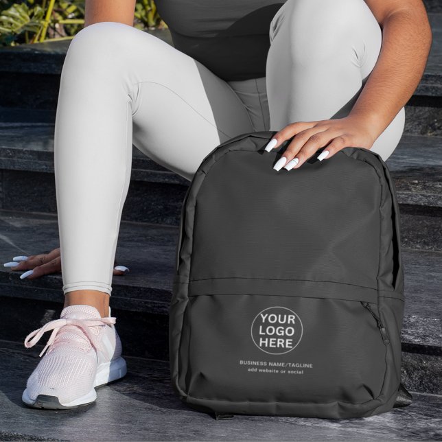 Grey Company Logo l Promotional Branding Text  Printed Backpack (Creator Uploaded)
