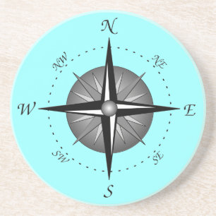Grey Compass Rose Coaster