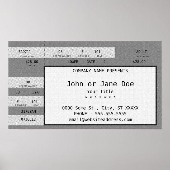 grey concert ticket poster (Front)