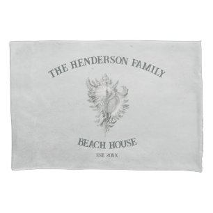 Grey Conch Shell Pillow Case