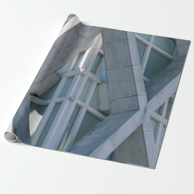 Grey concrete building at daytime wrapping paper (Unrolled)