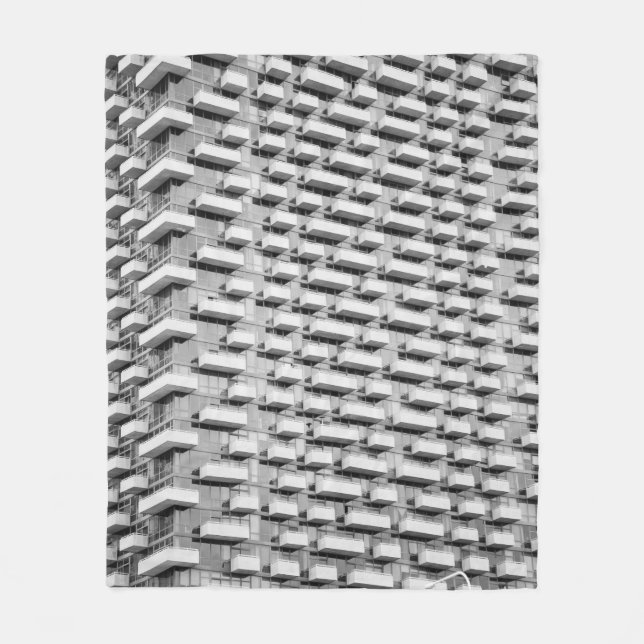 Grey concrete building fleece blanket (Front)