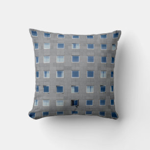 Grey concrete building photography cushion
