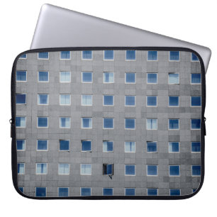 Grey concrete building photography laptop sleeve