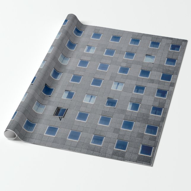 Grey concrete building photography wrapping paper (Unrolled)