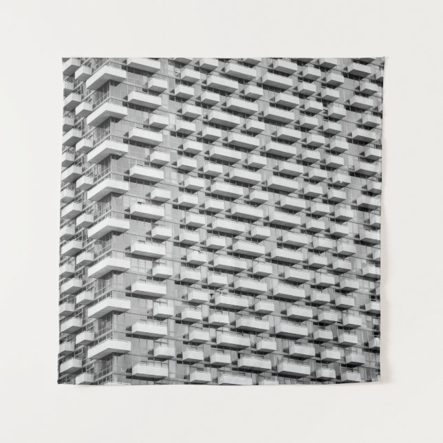 Grey concrete building tapestry (Front)