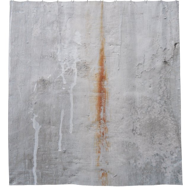 Grey concrete wall shower curtain (Front)