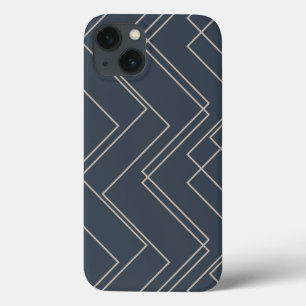 Grey, cool, modern, trendy, unique zigzag lines iPhone 13 case