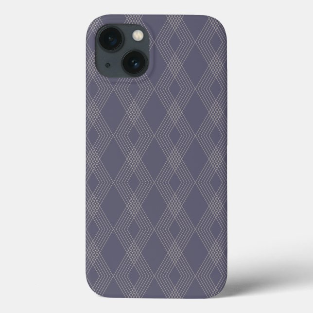 Grey, cool, trendy, simple, modern zig zag pattern Case-Mate iPhone case (Back)