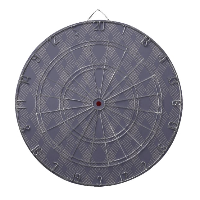 Grey, cool, trendy, simple, modern zig zag pattern dartboard (Front)