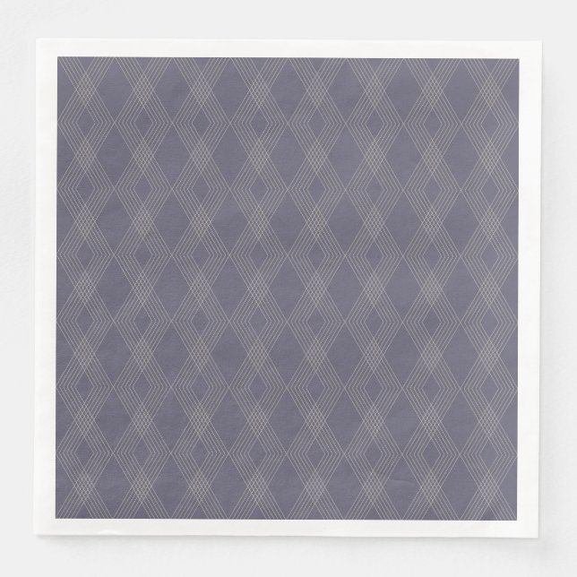 Grey, cool, trendy, simple, modern zig zag pattern napkin (Front)