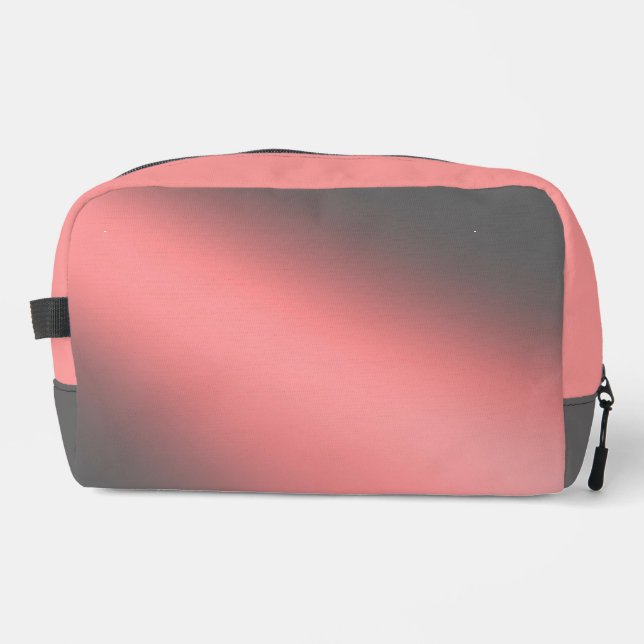 Grey & Coral moonlight ombre effect  Dopp Kit (Front)