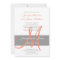 Grey Coral Wedding Invitation | Monogram Names